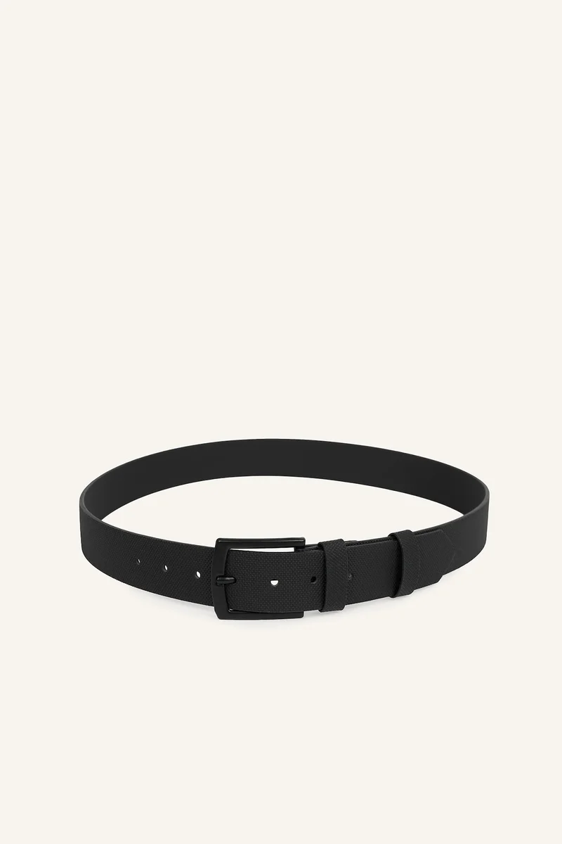 ديفاكتو Man Rectangle Clasp Faux Leather Dual Jean Belt