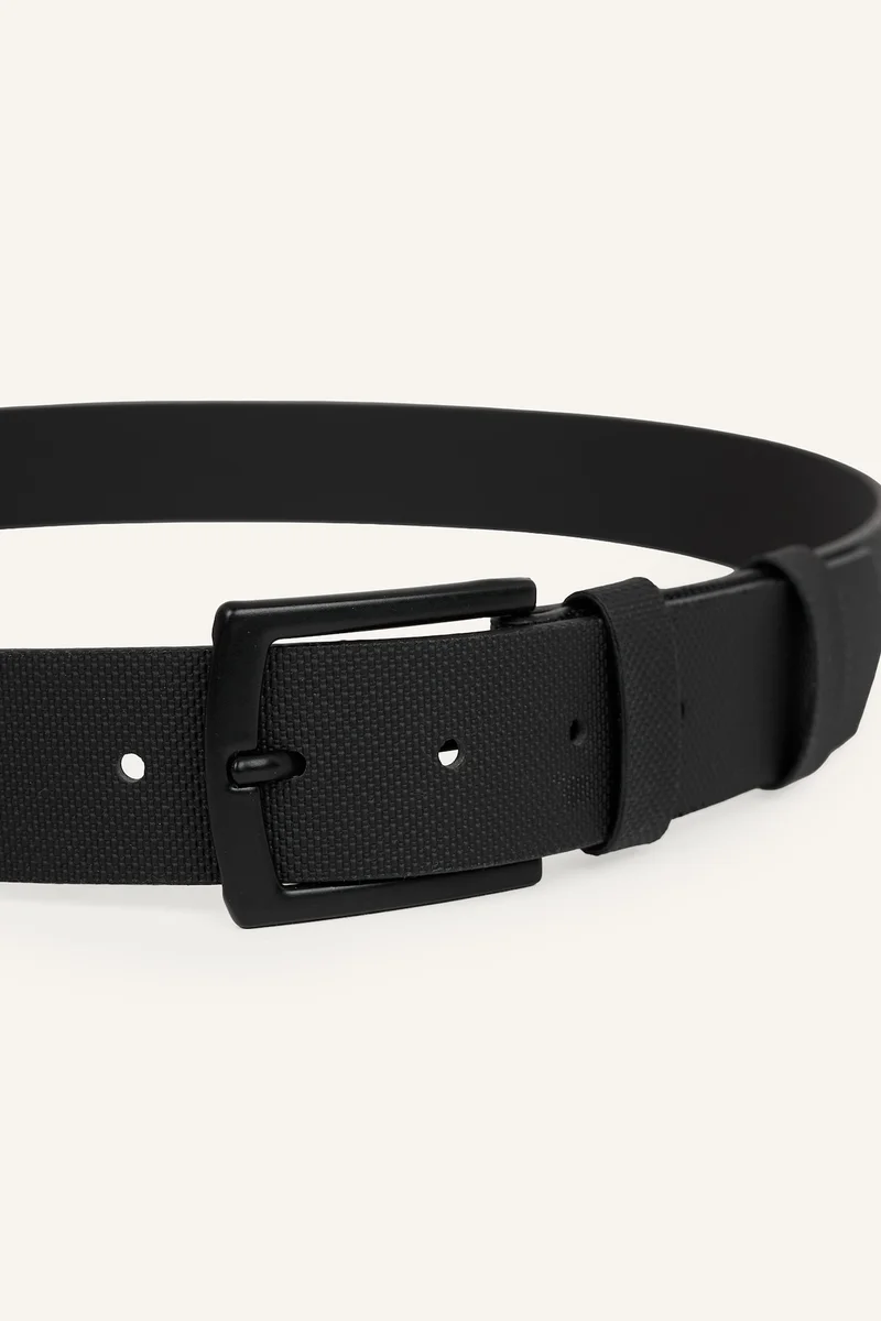 ديفاكتو Man Rectangle Clasp Faux Leather Dual Jean Belt