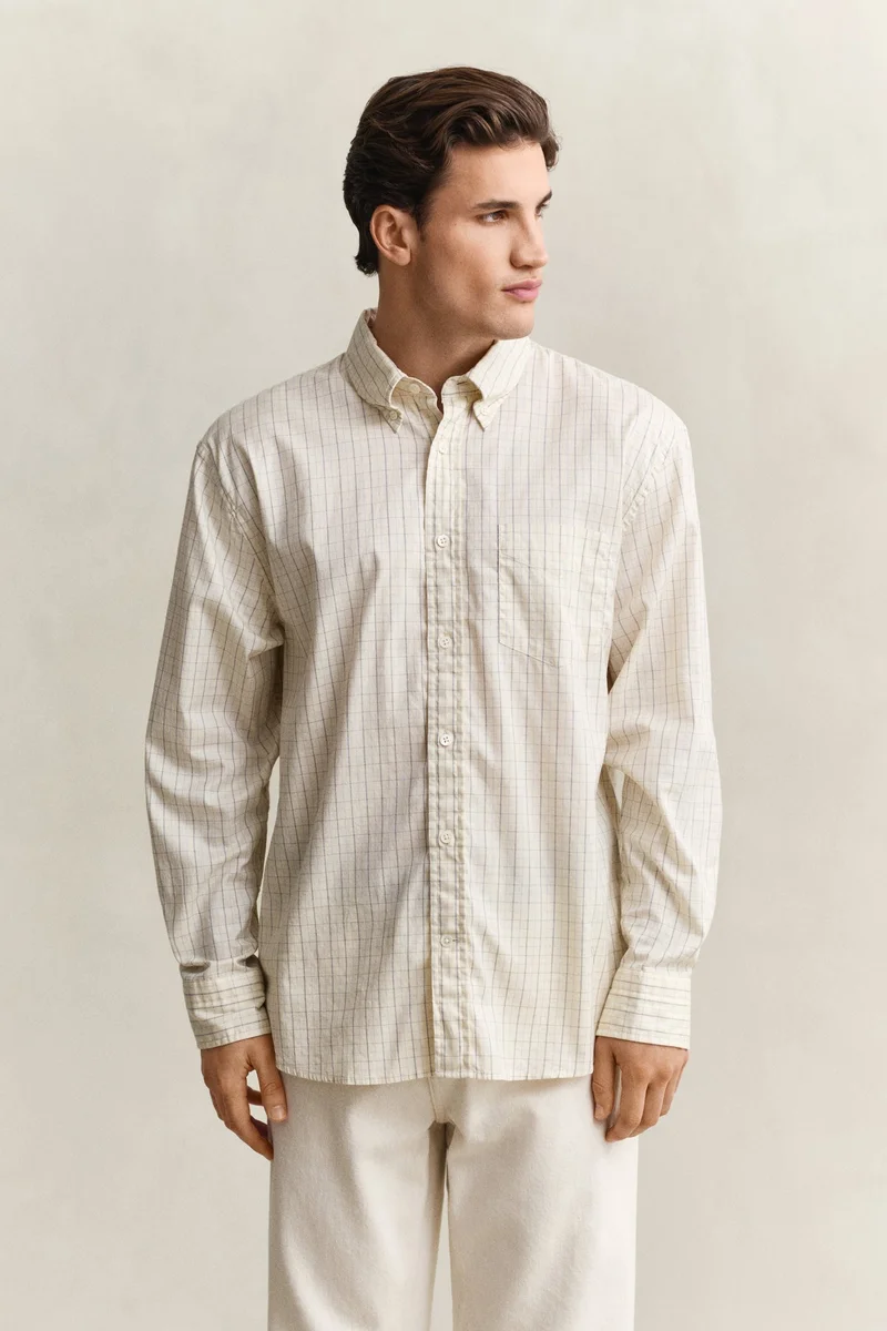 GANT  Relaxed Dreamy Oxford Check Shirt for Men | Best Price UAE