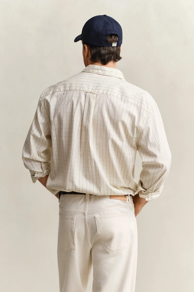 GANT  Relaxed Dreamy Oxford Check Shirt for Men | Best Price UAE