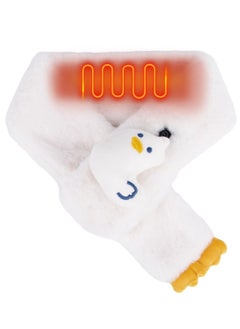 SYOSI USB Heated Scarf, Faux Rabbit Fur Scarf, with Adjustable USB Neck Heating Pad, Cartoon Cute Super Soft Plush Scarf, Fur Collar Cross Plush Scarf, for Boys Girls Women Autumn Winter  - Image 2