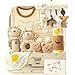 Golray 9pcs Newborn Baby Gift Baskets for Boys Girls Baby Shower 2 RattleSeat Hang ToyBlanketBodysuitBib 3D SocksWood MilestoneCarry Box Neutral New Born Essential Stuff Unisex Baby Gifts Boy - Image 3