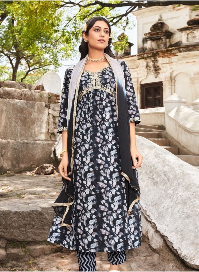 Generic - Alia Cut Designer Kurti With Pant And Dupatta - Image 1