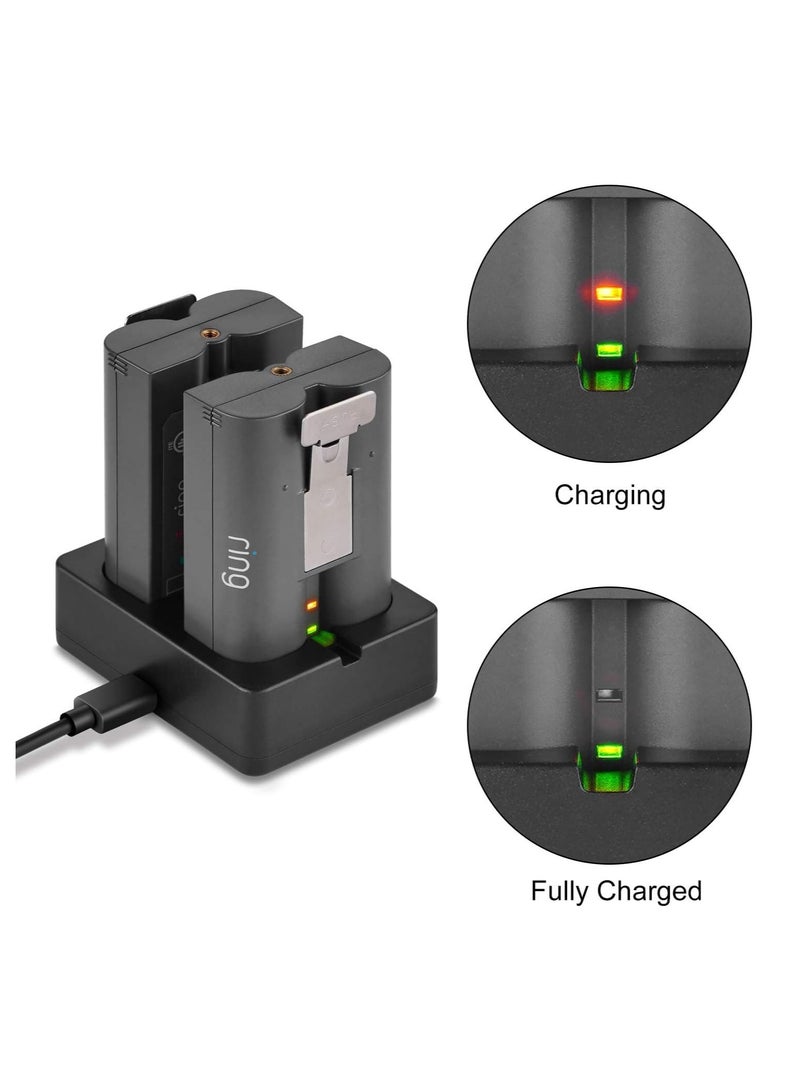 Anmi Ring Battery Charger, Dual Port Charging Station for Ring Spotlight Cam Battery, Ring Video Doorbell 2 & Ring Stick Up Cam Battery (Ring Batteries NOT Included) - Image 4