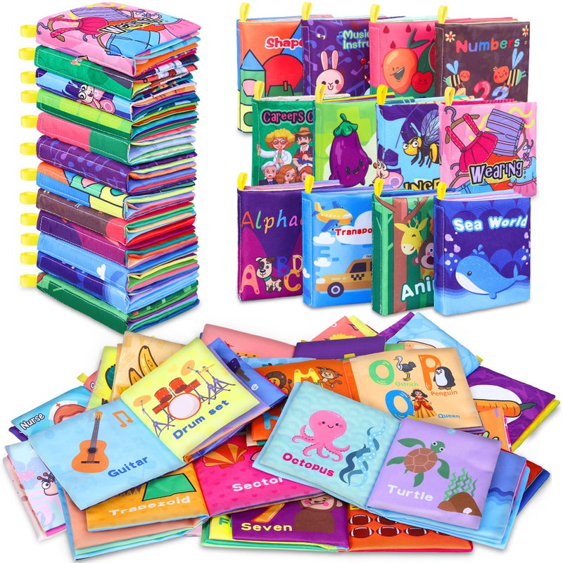 Toyk Baby Bath Books  Fabric Soft Baby Cloth Books  Early Education Toys  Waterproof Baby Books For Toddler  Newborn  Infants Perfect Shower Toys  Kids Bath Toys Baby Gift (12Pcs) - Image 1