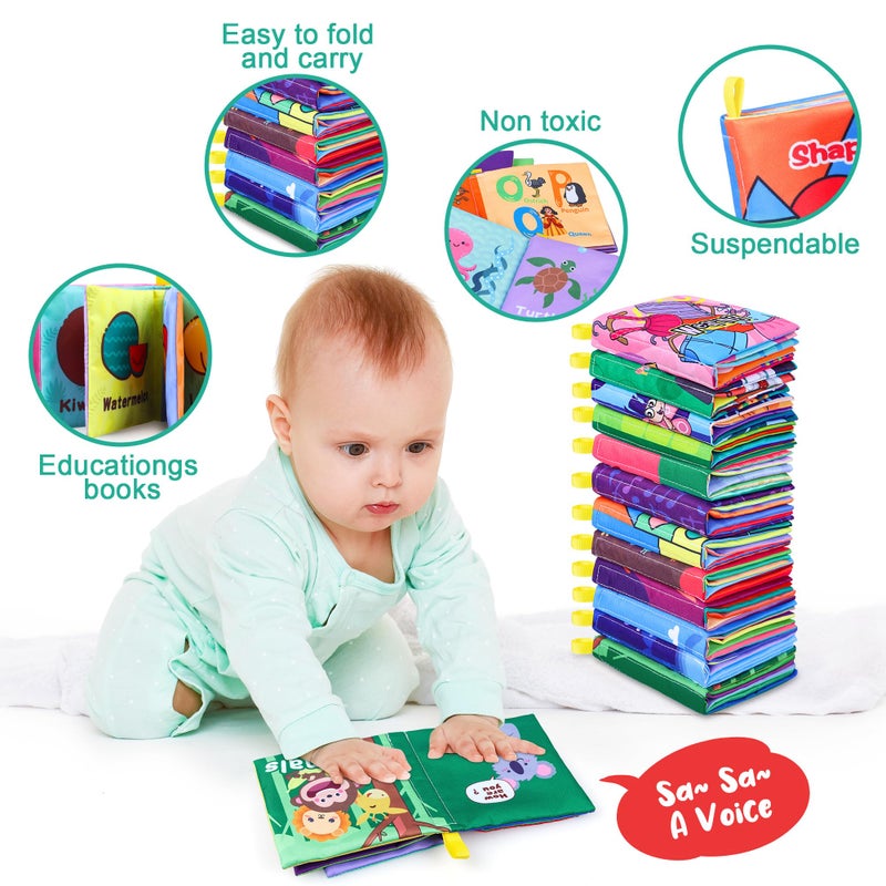 Toyk Baby Bath Books  Fabric Soft Baby Cloth Books  Early Education Toys  Waterproof Baby Books For Toddler  Newborn  Infants Perfect Shower Toys  Kids Bath Toys Baby Gift (12Pcs) - Image 5