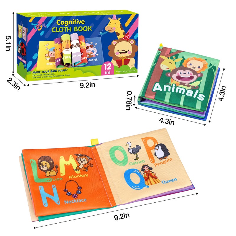 Toyk Baby Bath Books  Fabric Soft Baby Cloth Books  Early Education Toys  Waterproof Baby Books For Toddler  Newborn  Infants Perfect Shower Toys  Kids Bath Toys Baby Gift (12Pcs) - Image 4