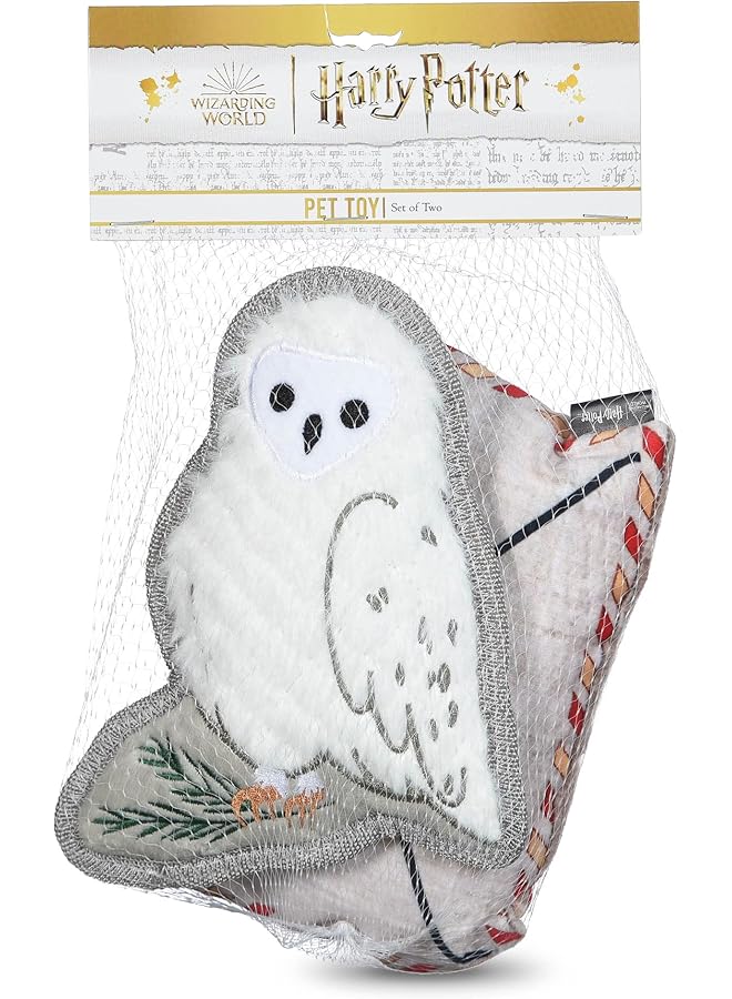 Harry Potter 2 Piece Holiday Flat Crinkle Tough Dog Toy Letter And Hedwig Set Dog Toys Holiday Gifts For Dogs Crinkle Dog Toy Hedwig Toy Dog Chew Toy - Image 1