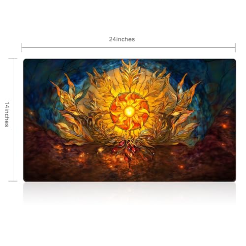 Katomula MTG Playmat TCG Card Game Playmat Stitched Edge NonSlip Rubber Bottom 24 x 14 inch Plains - Image 5