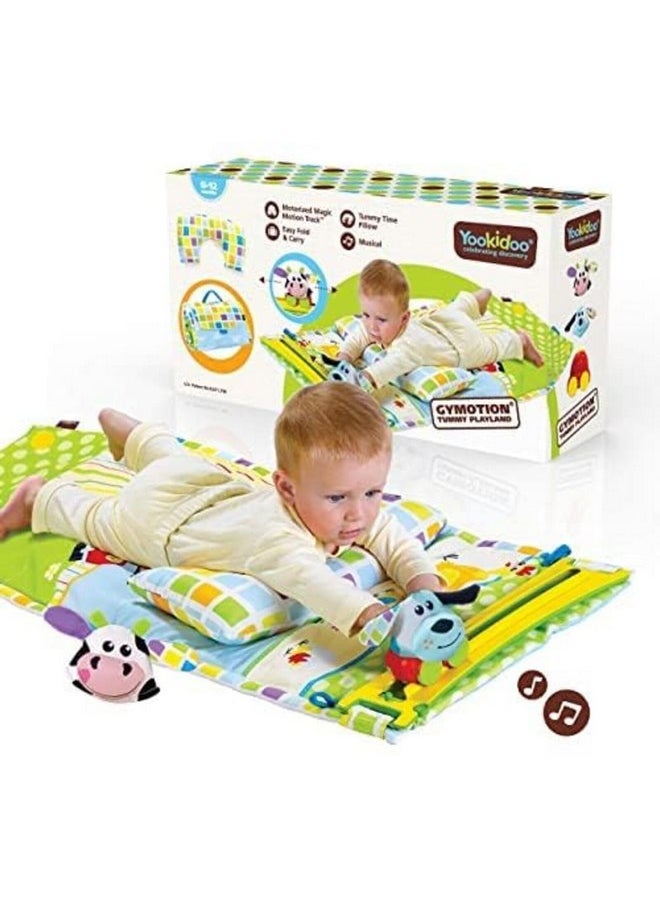 Yookidoo Yookidoo Baby Tummy Time Mat Newborn Musical Playmat & Outdoor Gym. Pillow, Teething Toys and Portable Fold-Up Case. 0-12 Months.  - Image 1