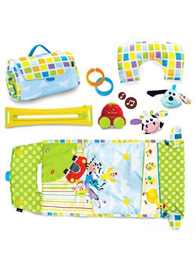 Yookidoo Yookidoo Baby Tummy Time Mat Newborn Musical Playmat & Outdoor Gym. Pillow, Teething Toys and Portable Fold-Up Case. 0-12 Months.  - Image 4