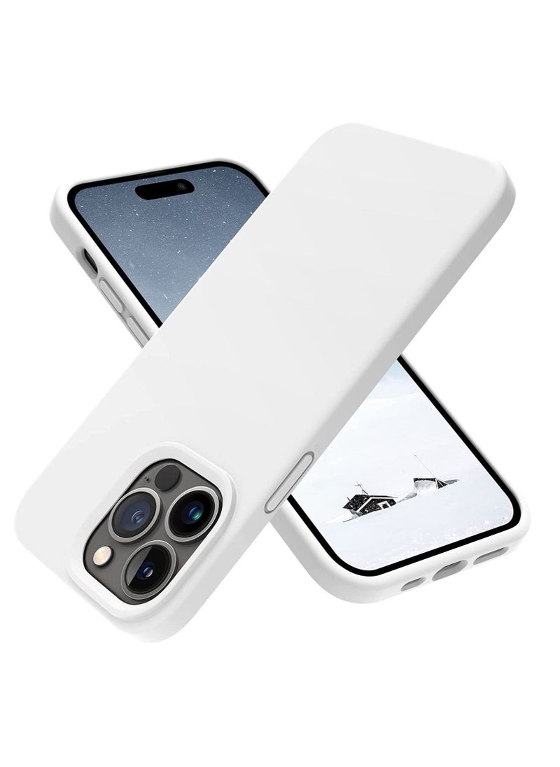 حافظة آيفون 14 برو ماكس، حافظة هاتف رفيعة مصنوعة من السيليكون مقاومة للصدمات لآيفون 14 برو ماكس 6.7 بوصة (بيضاء) - Image 1