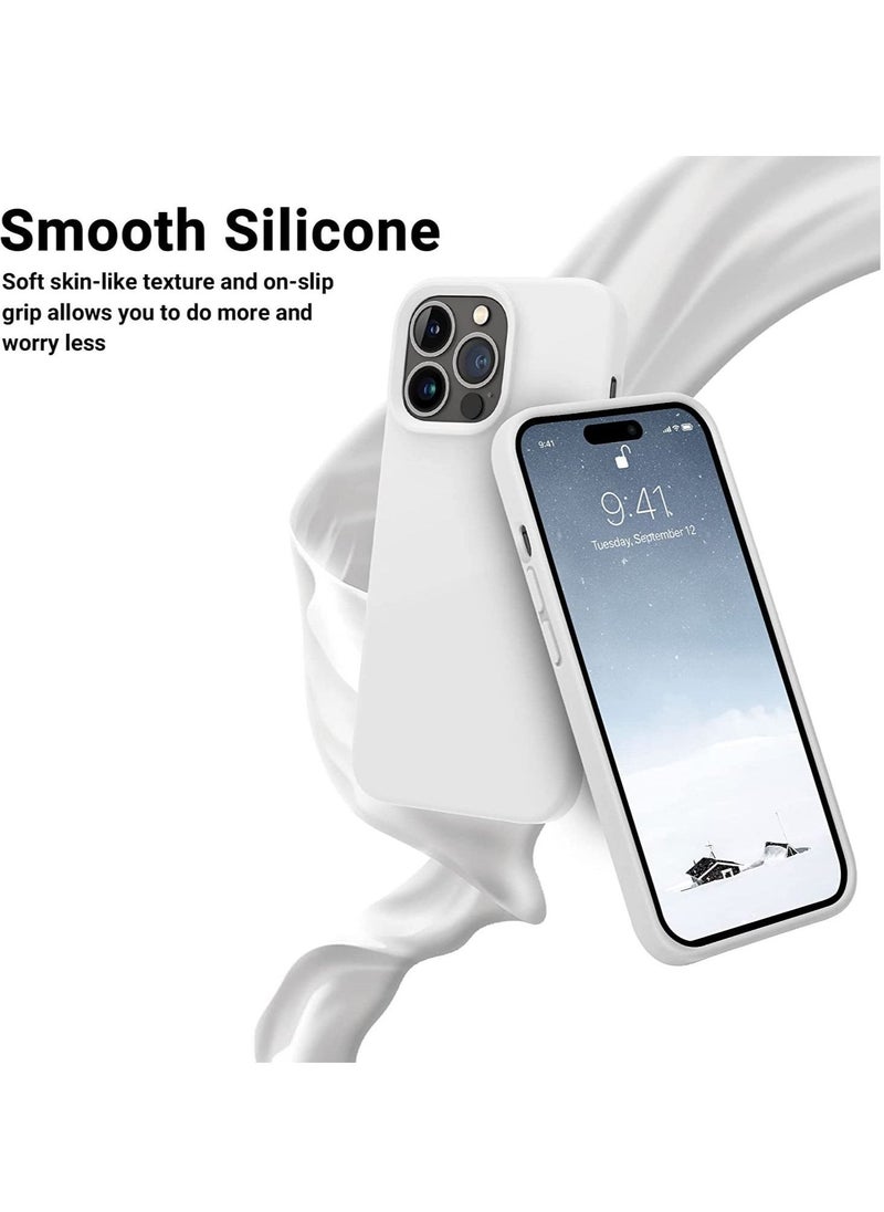 حافظة آيفون 14 برو ماكس، حافظة هاتف رفيعة مصنوعة من السيليكون مقاومة للصدمات لآيفون 14 برو ماكس 6.7 بوصة (بيضاء) - Image 2