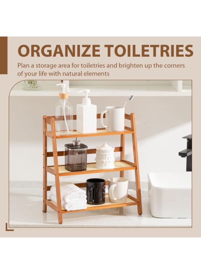 KITCHENOO Kitcheno Narrow Tabletop Cup Holder, Tea & Coffee Station Organizer, Bamboo Matcha Holder, Cup Display Rack, Spice Storage Rack for Kitchen Cabinet, 3 Tiers - Image 4