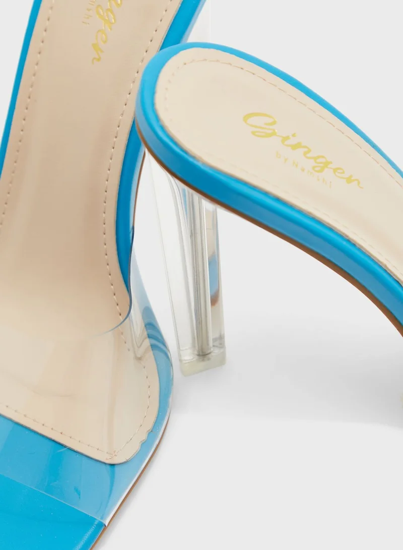 Ginger Persplex Strap And Heel Coloured Sole Sandal