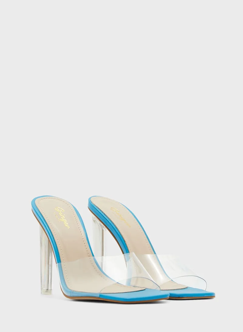 Ginger Persplex Strap And Heel Coloured Sole Sandal