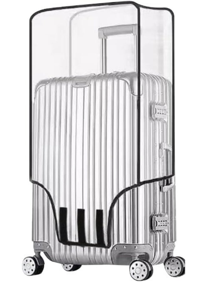 Meetion غطاء حقيبة سفر شفاف 1 قطعة - أغطية حقائب 20 22 24 26 28 30 بوصة - غطاء أمتعة مقاوم للماء من PVC - واقي حقيبة مع فتحات للمقابض العلوية والجانبية (30 بوصة) - Image 1