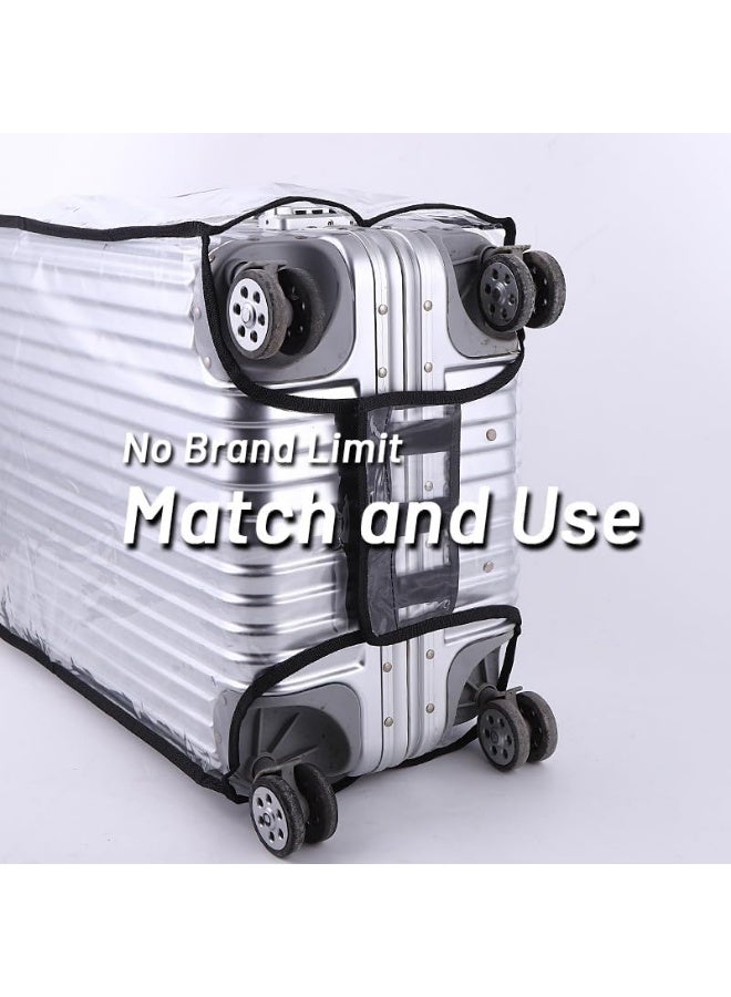 Meetion غطاء حقيبة سفر شفاف 1 قطعة - أغطية حقائب 20 22 24 26 28 30 بوصة - غطاء أمتعة مقاوم للماء من PVC - واقي حقيبة مع فتحات للمقابض العلوية والجانبية (30 بوصة) - Image 2