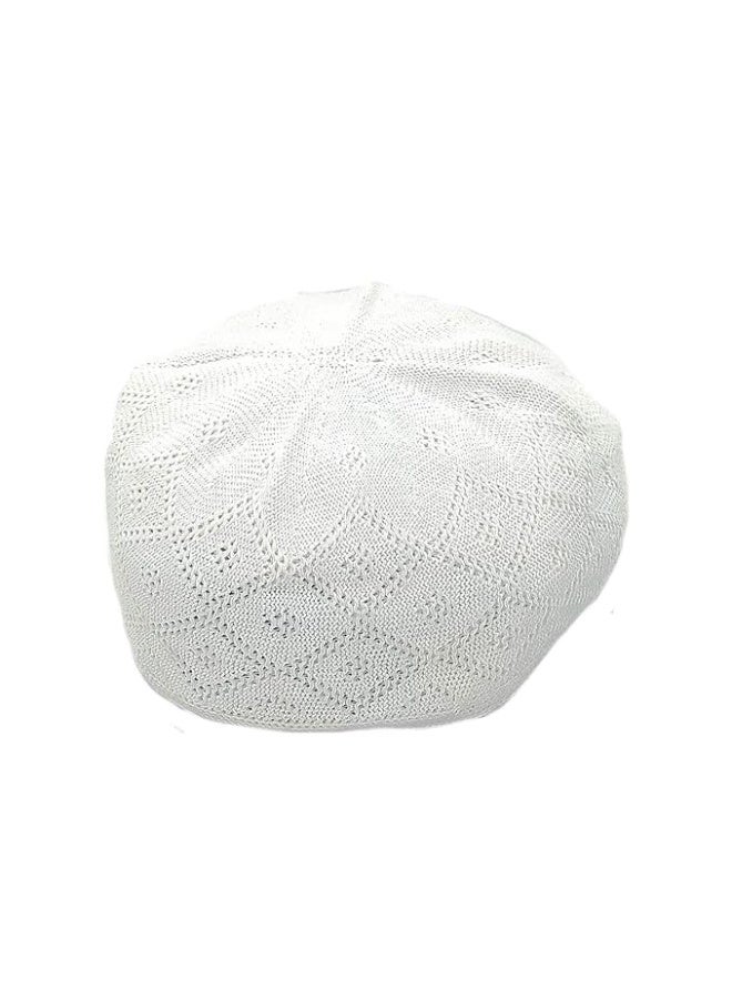 شاهين قبعة تركية قطنية للرجال، قبعة صلاة إسلامية، لون أبيض (12 قطعة) - Image 2