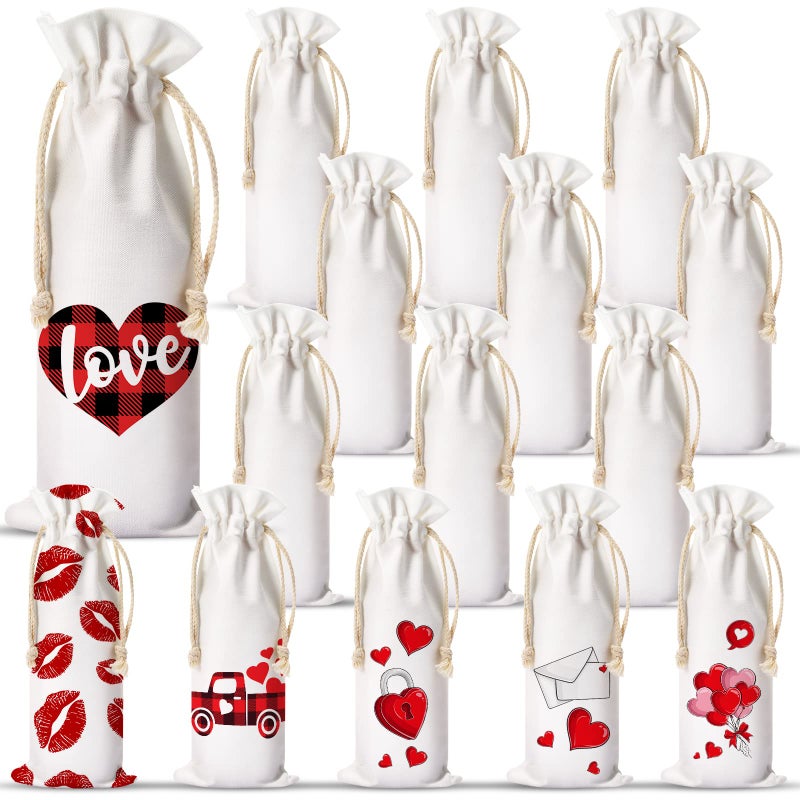 Shappy Shappy Sublimation Wine Bag Reusable Canvas Wine Bags with Drawstrings for DIY Wedding Nurse Graduation Physician Assistant Gifts Birthday Anniversary Present Law Student15 Pieces