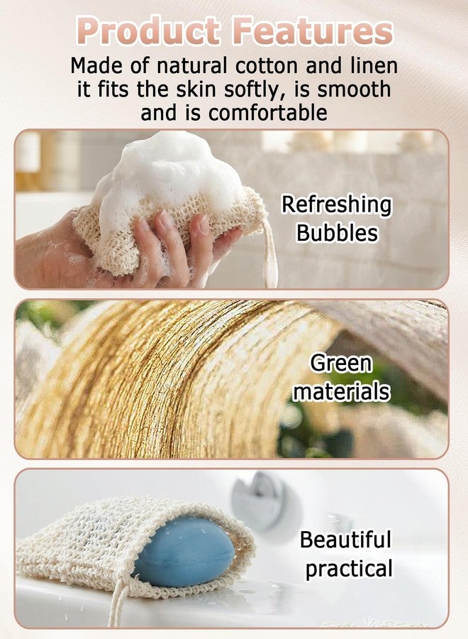 Geyynow 15 Pcs Natural Sisal Soap Saver Bag, Reusable Bar Soap Scrubber Exfoliating Pouch for Shower Washing Body - Image 5