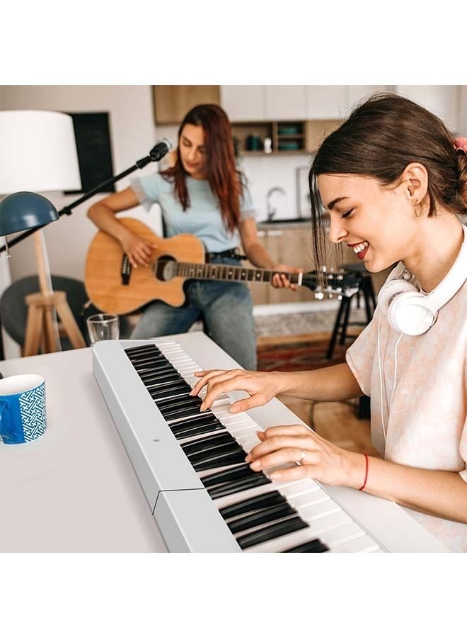 Generic 88-Key Foldable Digital Piano Keyboard, Full Size Semi-Weighted Keyboard, Portable Electric Piano w/MIDI, Split Function, Sustain Pedal & Carrying Bag for Beginner (White)  - Image 2