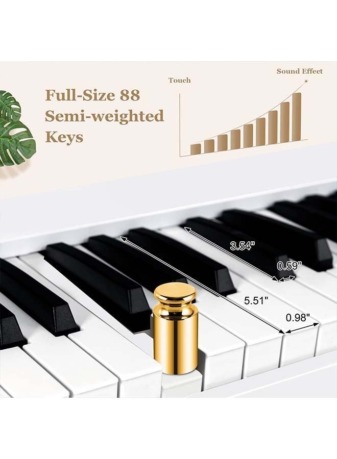 Generic 88-Key Foldable Digital Piano Keyboard, Full Size Semi-Weighted Keyboard, Portable Electric Piano w/MIDI, Split Function, Sustain Pedal & Carrying Bag for Beginner (White)  - Image 5