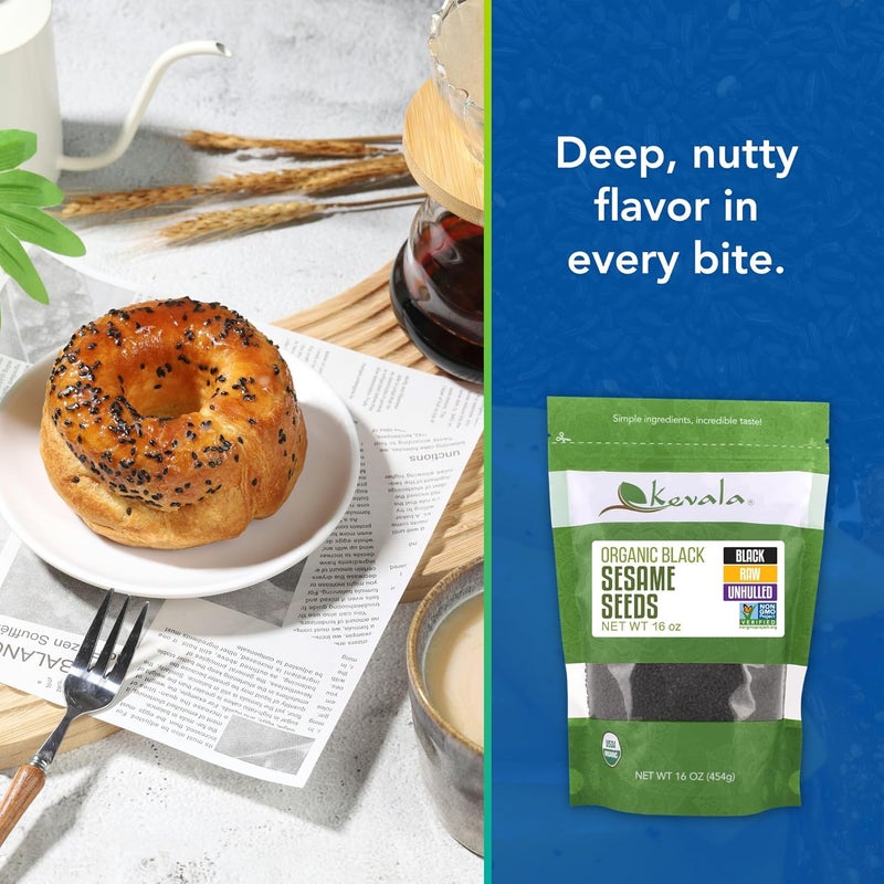 Kevala Organic Raw Black Sesame Seeds 16 Oz - Image 5