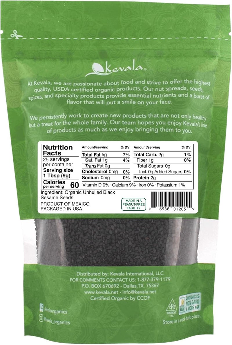 Kevala Organic Raw Black Sesame Seeds 16 Oz - Image 3