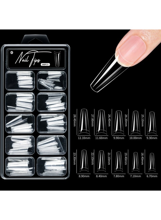 100 جهاز كمبيوتر شخصي شفاف ماتي نصيحة الأظافر ، نصيحة نصف قصيرة ، نصيحة الأظافر الطويلة ، نصيحة الأظافر الكاذبة ، نصيحة هلام ناعمة ، سهلة الاستخدام منتج تحسين الأظافر ، والتي يمكن استخدامها لكل من التطبيق الكامل والنصف (01 #) - Image 1