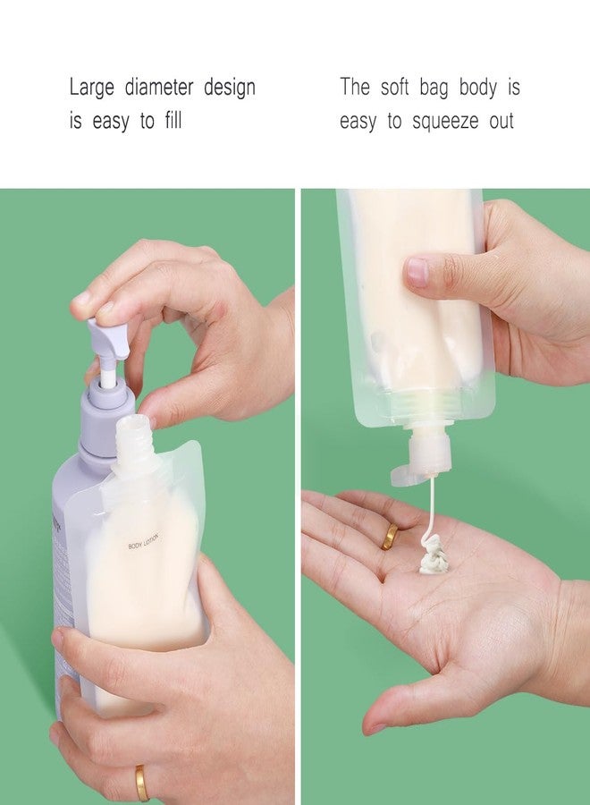 ASEVAT Leak Proof Empty Squeeze Pouches,Refillable Travel Pouches for Toiletries Portable,Travel Fluid Makeup Packing Bag for Lotion Shampoo Face Cream Hand Soap (9 oz-6 pack), Clear+1oz, 1 oz, Flap - Image 2