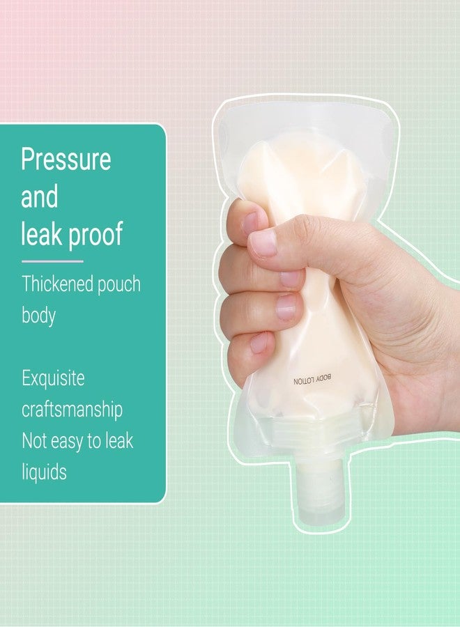 ASEVAT Leak Proof Empty Squeeze Pouches,Refillable Travel Pouches for Toiletries Portable,Travel Fluid Makeup Packing Bag for Lotion Shampoo Face Cream Hand Soap (9 oz-6 pack), Clear+1oz, 1 oz, Flap - Image 4