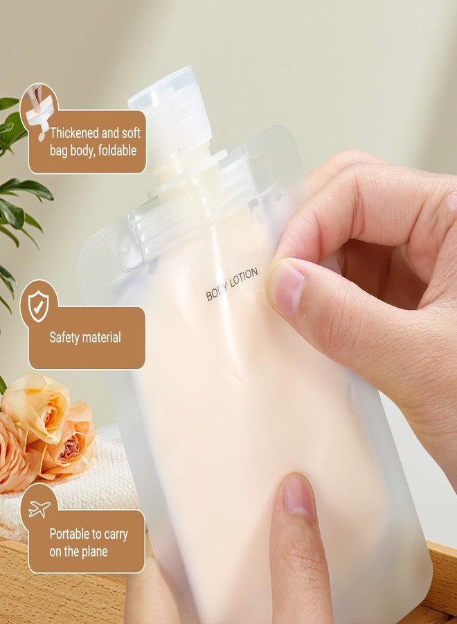 ASEVAT Leak Proof Empty Squeeze Pouches,Refillable Travel Pouches for Toiletries Portable,Travel Fluid Makeup Packing Bag for Lotion Shampoo Face Cream Hand Soap (9 oz-6 pack), Clear+1oz, 1 oz, Flap - Image 3