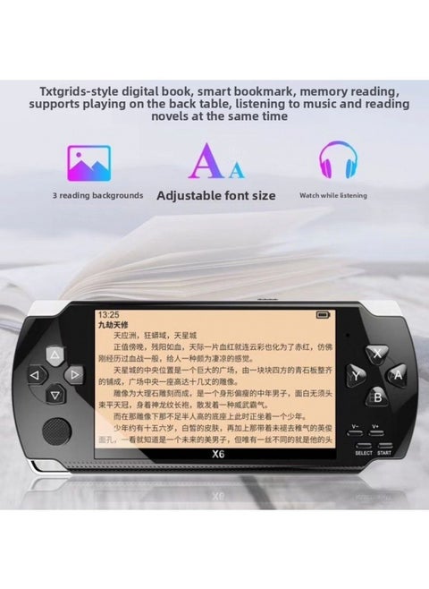 Pocket P Game Console MP5 MP3 MP4 Music Player E-book Reader Video Player-Body Color:4.3inch Black 4gb1000 Game-Memory Capacity:Default