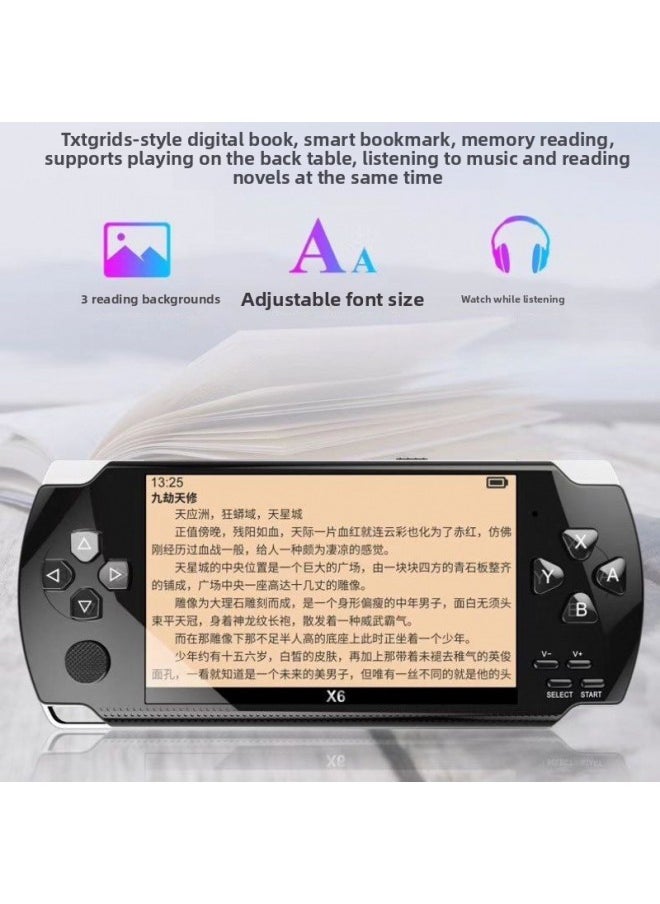 Generic - Pocket P Game Console MP5 MP3 MP4 Music Player E-book Reader Video Player-Body Color:4.3inch Black 4gb1000 Game-Memory Capacity:Default - Image 1