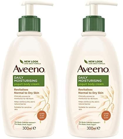 Aveeno كريم الجسم بالزبادي المرطب اليومي من أفينو بالفانيليا 300 مل عبوة واحدة برائحة الشوفان بالفانيليا - Image 1