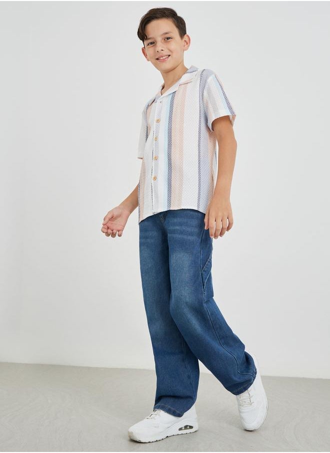 Styli Styli Boys Dark Blue Mid Rise Whiskered Jogger Fit Jeans  - Image 2