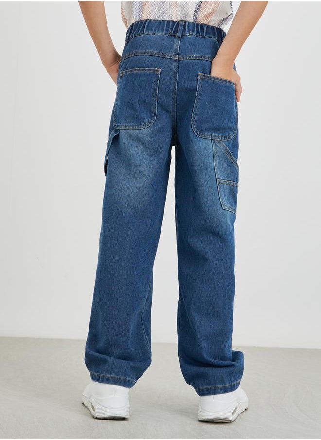 Styli Styli Boys Dark Blue Mid Rise Whiskered Jogger Fit Jeans  - Image 4