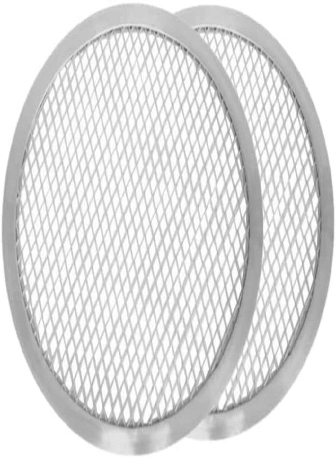 TrueCraftware- 22" Aluminum Pizza Baking Screen Seamless Rim Set of 2- Bakeware Pizza Screen Round Pizza Pan Pizza Tray Round Baking Tray for Home Kitchen Pizzeria & Restaurants - Image 2