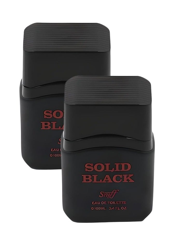 سنيف 2 قطع عطر سوليد بلاك للرجال 100 مل - Image 1