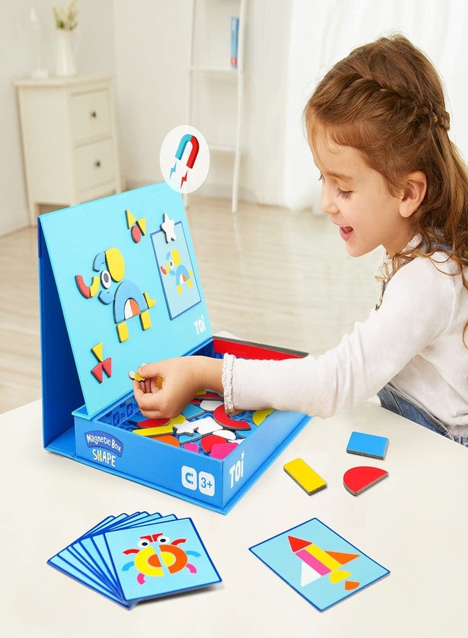 Toi Kids Magnet Toys Magnetic Jigsaw Puzzle Boxes with Game Board for Kids Ages 3-8, Preschool Tabletop Toy for Toddlers, Portable Travel Game, Shape - Image 2