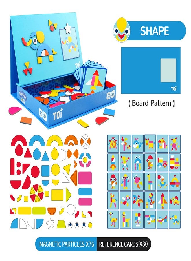 Toi Kids Magnet Toys Magnetic Jigsaw Puzzle Boxes with Game Board for Kids Ages 3-8, Preschool Tabletop Toy for Toddlers, Portable Travel Game, Shape - Image 4