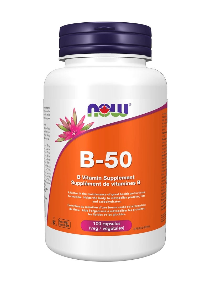 now Vitamin B-50 Mg Veg Capsules 100 Capsules - Image 1