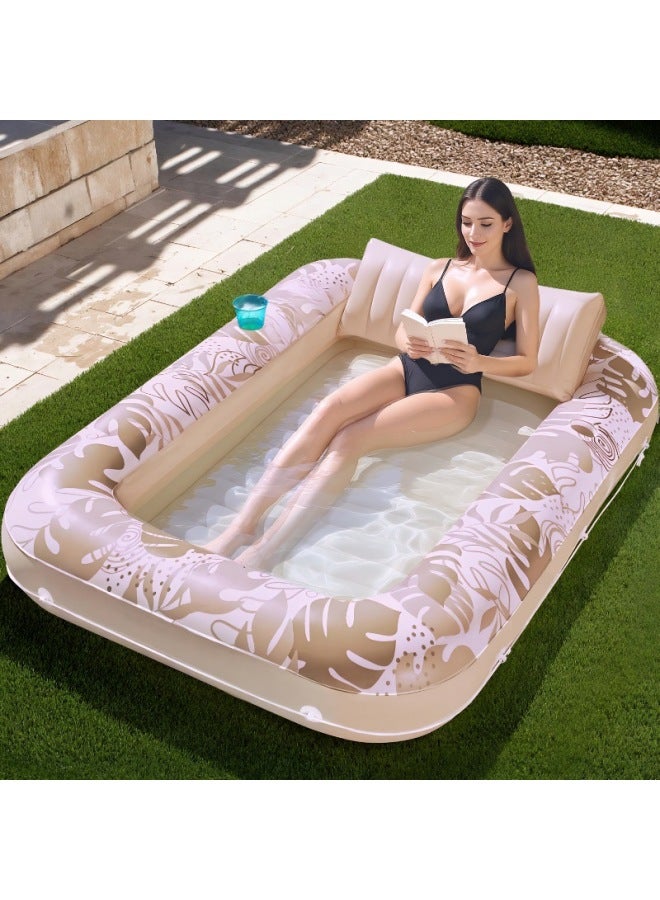 Pool Float - Pink sunshine pool + manual pump Pool Float - 177*115cm - U-Shaped Water Hammock, Adult Floating Seat, Pool Raft, Summer Beach Lounger, Relaxation Pool Accessory - Image 1