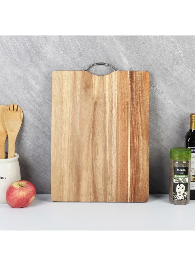 DANUBE HOME Loretta Acacia Wood Chopping Board With Iron Handle 40 X 30 X1.5 Cm