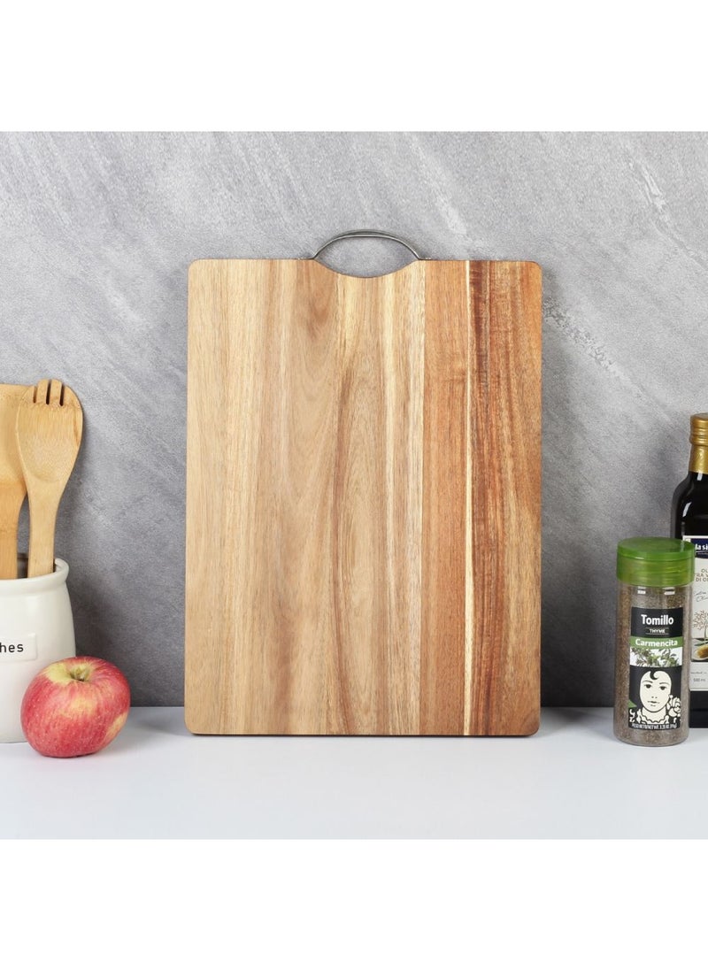 DANUBE HOME Loretta Acacia Wood Chopping Board With Iron Handle 40 X 30 X1.5 Cm  - Image 1