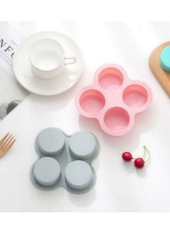 Generic 4 Cavity 2 Pcs Egg Molds Reusable Silicone Air Fryer Egg Mold Non-Stick Air Fryer Baking Pan Silicone Muffin Pans For Baking Hamburger Bun Pan Air Fryer Accessories  - Image 2