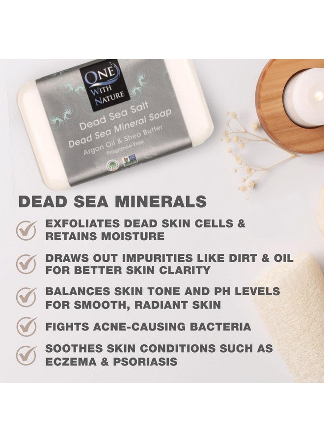 وان ويذ ناتشر صابون وان ويذ نيتشر 4 أونصة، مجموعة متنوعة من 3 قطع - صابون الطين والفحم النشط ومعادن البحر الميت مع زيت الأرغان وزبدة الشيا - يحتوي ملح البحر الميت على المغنيسيوم والكبريت و21 معدنًا أساسيًا - لعلاج حب الشباب والأكزيما - Image 3