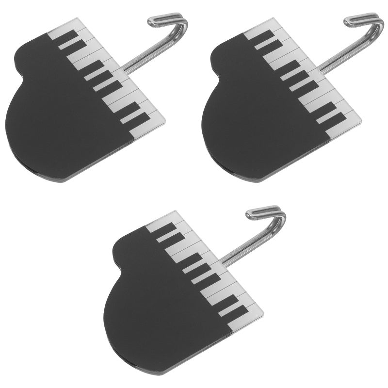 3pcs Wall Hangers Without Nails - No Drill Piano Design Adhesive Utility Hooks For Bathroom And Kitchen - Wall Mounted Sticky Towel Hooks For Shower Keys Clothes Organization - Image 5