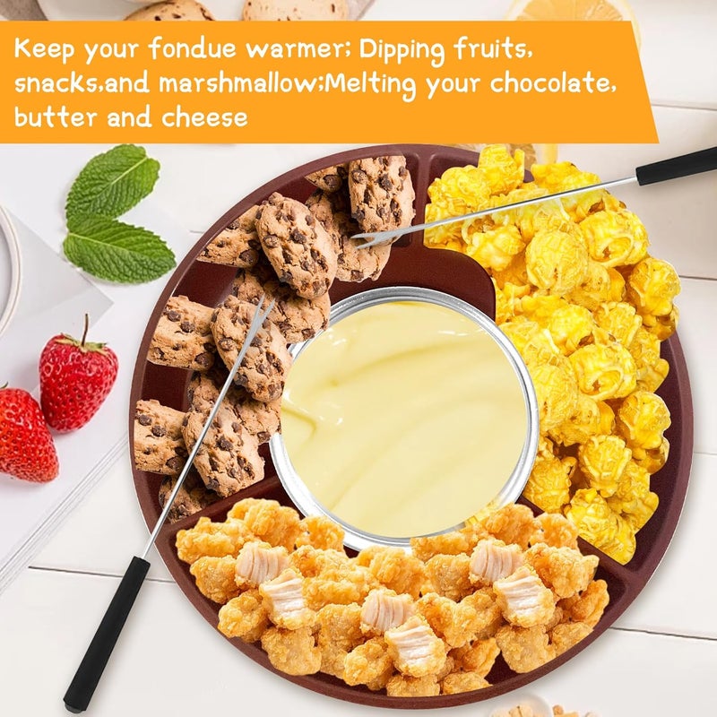 ZEVELOO طقم وعاء فوندو كهربائي للشوكولاتة وجبنة الناتشو، طقم فوندو الشوكولاتة مع شوكات غمس، تحكم في درجة الحرارة، وعاء قابل للفصل سعة 9 أونصات، طقم هدايا لليلة موعد، ليلة سينما، هدية ليلة ألعاب - Image 4